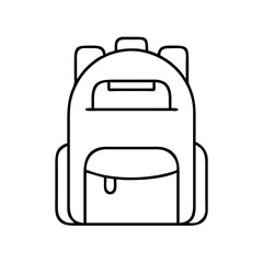 A Simple Line Drawing of a Classic Backpack for School Travel Hiking and Everyday Use