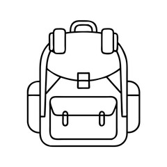 A Line Drawing of a Classic Backpack for Hiking and Travel Adventures
