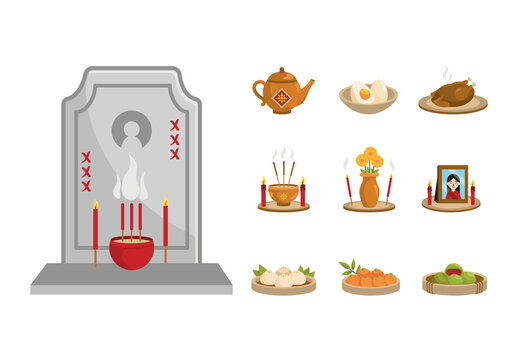 Colorful Traditional Qingming Festival Offering Stickers Set