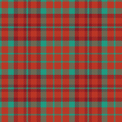 Cool blue/green and Soft rusty red Seamless Tartan Textile Design