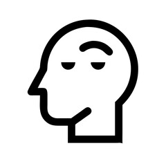 head side thinking  vector flat icon