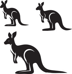 Stylized Kangaroo Silhouette Vector Illustration