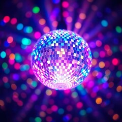 Obraz premium Illuminated Disco Ball with Bright Light Show