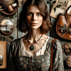 Vintage woman of femininity