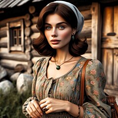 Vintage woman of femininity