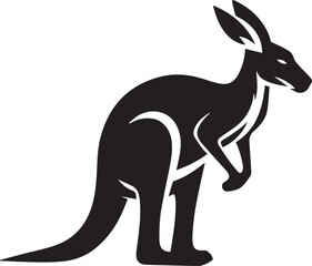 Stylized Kangaroo Silhouette Vector Illustration