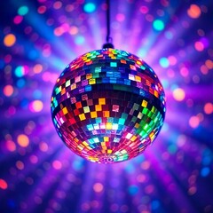 Obraz premium Colorful Disco Ball with Radiant Light Show