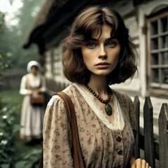 Vintage woman of femininity