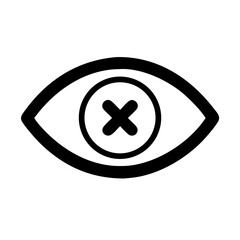 Obraz premium eye crossed vector flat icon