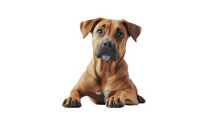 a brown dog on a transparent background, PNG image, PNG file, Generative art.