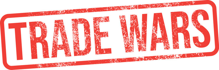 Trade Wars. Vector Red Rubber Stamp.