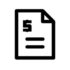 Fototapeta premium file invoice glyph vector flat icon