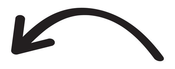 hand-drawn arrow marker. Hand-drawn brush stroke arrows on transparent background. Black charcoal ovals and arrows strokes different forms. Hand drawn vector arrows doodle set on white background.