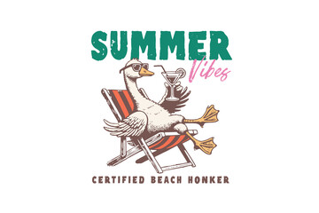 Summer Vibes, Summer Goose Beach Chair Sublimation Design