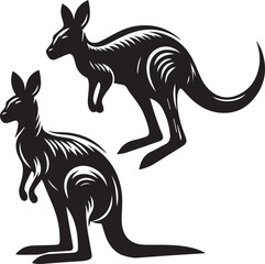Obraz premium Stylized Kangaroo Silhouette Vector Illustration