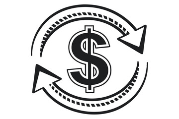 Obraz premium Infographic of Cash Flow with Circular Arrows and Dollar Symbol for Business and Investment Concepts