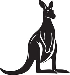 Stylized Kangaroo Silhouette Vector Illustration
