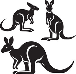 Stylized Kangaroo Silhouette Vector Illustration