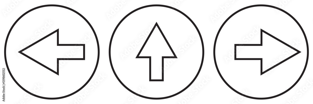Poster set of one way only or this way only blue sign round floor marking adhesive sticker icon with direct