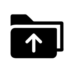 folder upload glyph vector flat icon