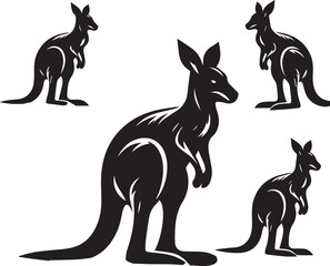 Stylized Kangaroo Silhouette Vector Illustration