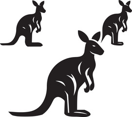 Stylized Kangaroo Silhouette Vector Illustration