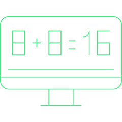 Math in Computer single vector illustration icon