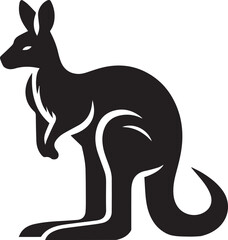 Stylized Kangaroo Silhouette Vector Illustration