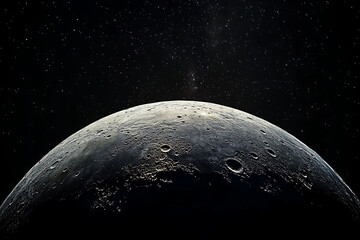 Naklejka premium The Milky Way galaxy is visible in the night sky, with stars scattered across its vast expanse.