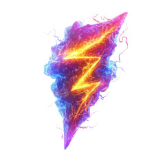 A fiery, electric bolt of raw power explodes with vibrant blue and orange energy, a dynamic clash of forces.