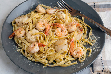 fettuccine  with  shrimp and scallops