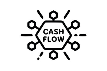 Cash Flow optimization represented by interconnected network, business strategy visualization with hexagons and dollar icons