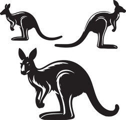Stylized Kangaroo Silhouette Vector Illustration
