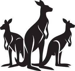 Stylized Kangaroo Silhouette Vector Illustration