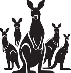Stylized Kangaroo Silhouette Vector Illustration