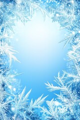 Clean frosty template with icy borders and seasonal elegance