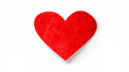 Isolated Red Heart-Shaped Sticker on White Background - Romantic Love Symbol, Valentine&rsquo;s Day Decoration.