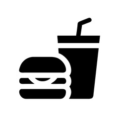 hamburger soda glyph  vector flat icon