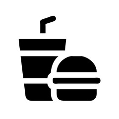 hamburger soda glyph  vector flat icon