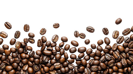 Obraz premium roasted coffee beans on a transparent background, PNG image, PNG file, Generative art.