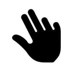hand glyph  vector flat icon