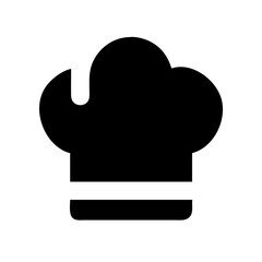 hat chef glyph  vector flat icon