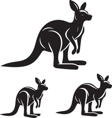 Stylized Kangaroo Silhouette Vector Illustration