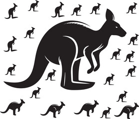 Stylized Kangaroo Silhouette Vector Illustration