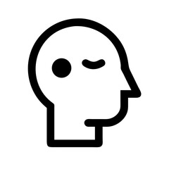 head side thinking  vector flat icon