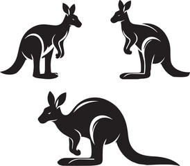 Stylized Kangaroo Silhouette Vector Illustration