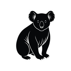 koala silhouette on white background
