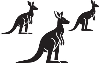 Stylized Kangaroo Silhouette Vector Illustration