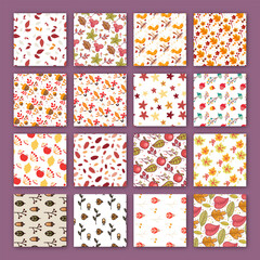 Vector pretty pastel seamless patterns. Endless texture for wallpaper,  Geometric pattern collection