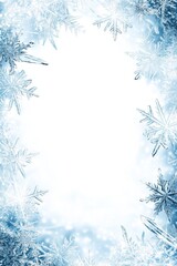 Cool ecommerce border featuring soft snowflakes and icy crystal tones